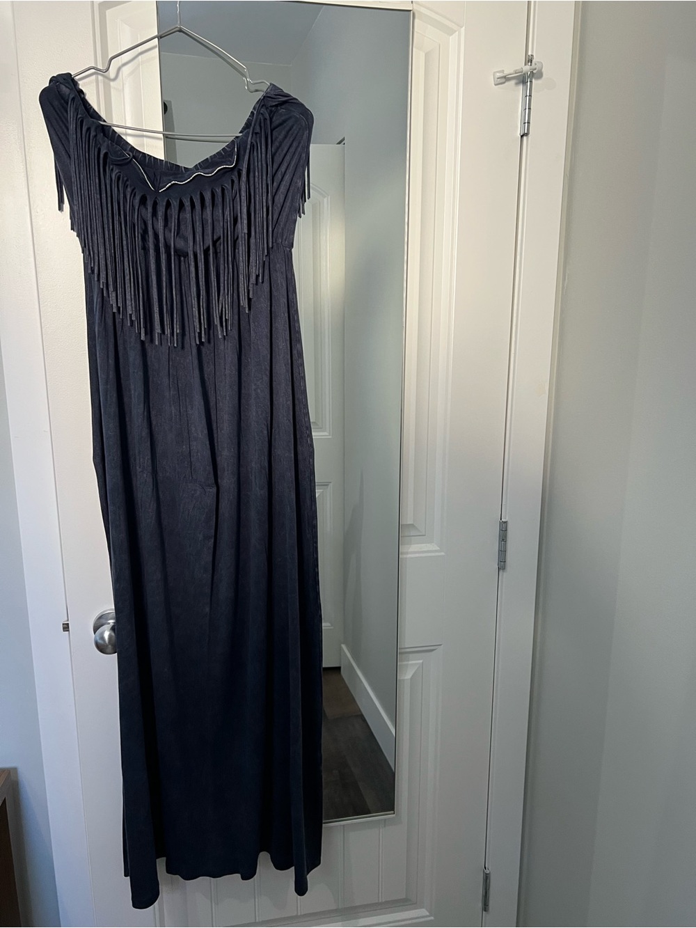 Fringe Strapless Maxi Dress